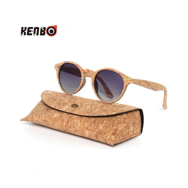 

sunglasses kenbo round wood bamboo polarized with case custom shades wooden, Black