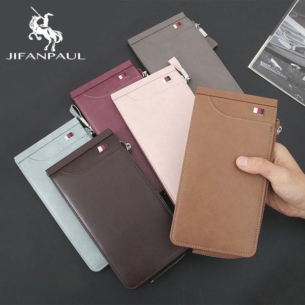 

men's and women's long wallet casual atmosphere leather multifunction card holder wallets1, Red;black