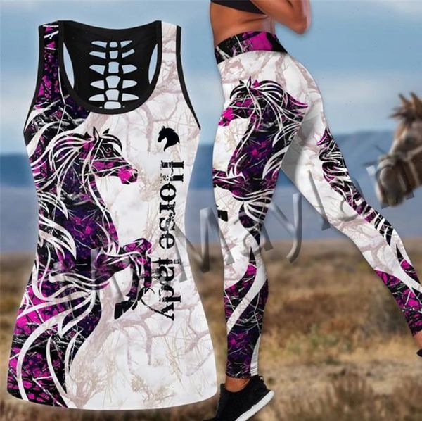 

fashion 3d print animal horse women leggings iady hollow tankamp hipster leisure female vest clothe s 507, Black