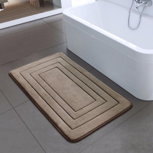 

bath mats embossing coral velvet bedroom rug solid colors floor sponge non-slip mat