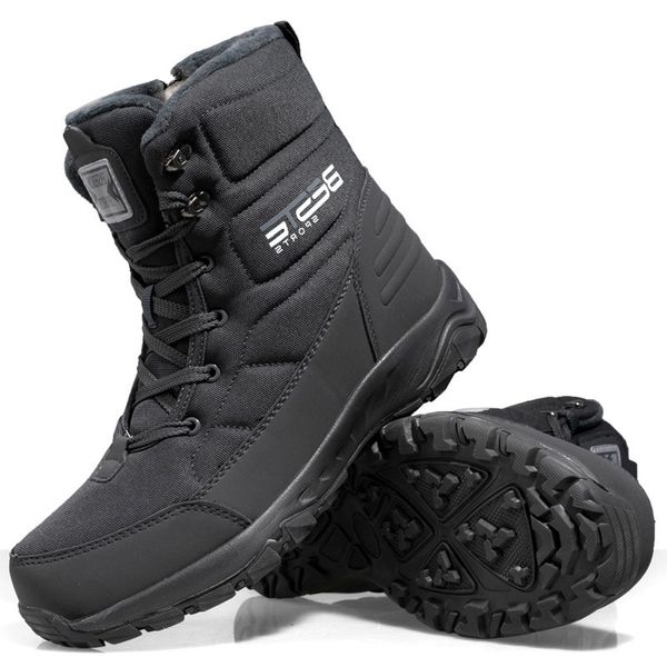 

winter men's large cotton shoes plush thickened northeast leisure snow boots new warm outdoor, Black