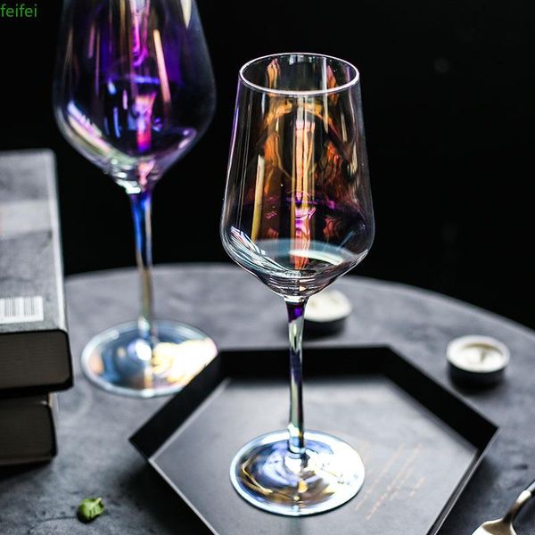 

wine glasses rainbow crystal glass home decoration goblet champagne cup ion plated cocktail party bar wedding drinkware