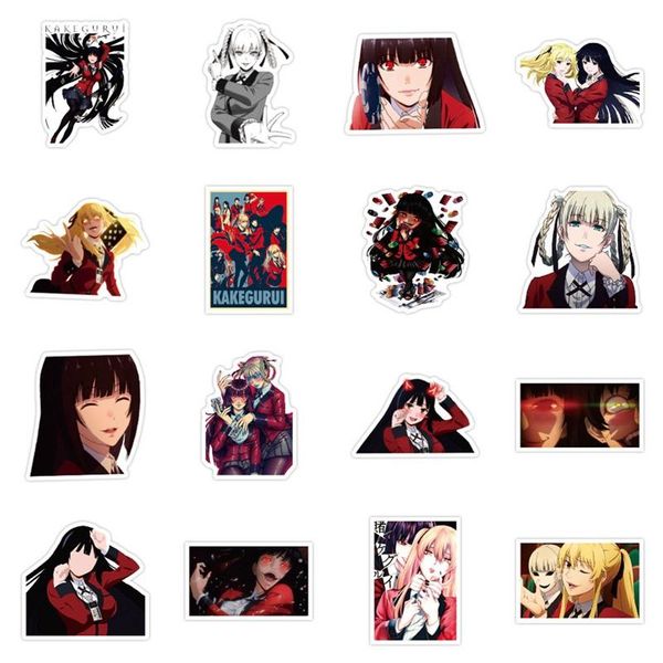 

100pcs kakegurui anime stickers pack bicycle motorcycle lapskateboard guitar luggage waterproof sticker kids toys gift wrap