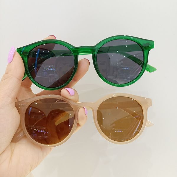 

fashion children sunglasses cute kids jelly color beautiful girls boys personality sun glasses go out to play beach outdoor goggles s1302, Blue