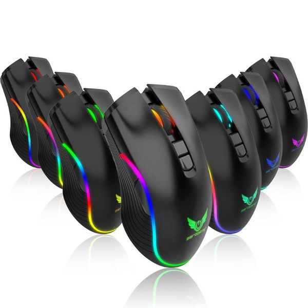 

mice wired mouse led marquee glowing gaming 7 buttons 2400 dpi usb chargeable adjustable for pc lap