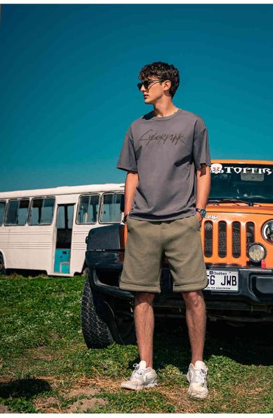 

men's t-shirts 2587 men letter embroidery casual loose cotton short-sleeved t-shirt yt7a, White;black