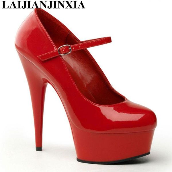 

ultra high heels shoes women's pretty single patent platform mary-jane with women dress, Black