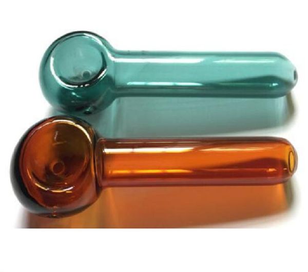 2021 NUOVE pipe in vetro soffiato a mano Mini piccole Pyrex Cucchiaio per tabacco Ciotola Pipa Dab Rigs Bubbler