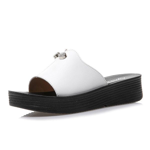 

slippers summer casual fashion versatile thick bottom, Black