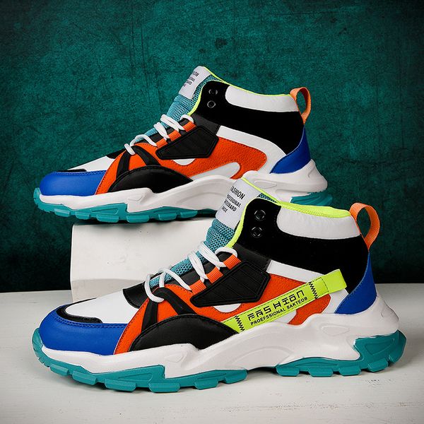 

fall casual shoes men designer mixed colors sneaker men high masculino tenis breathable footwear wholesale zapatillas hombre