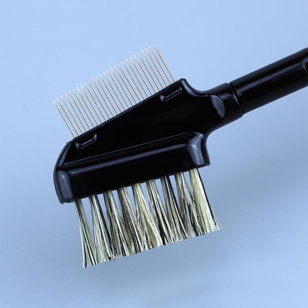 

makeup brushes 2021 pcs stainless steel eyebrow comb wood handle double-sided dual purpose brush eyelash with cover cosmetic tools
