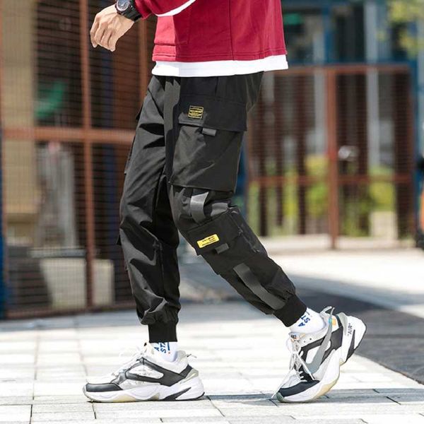 

men's pants 2021 cargo men women gothic black trousers for jogging streetwear cool ladies hip hop gray white