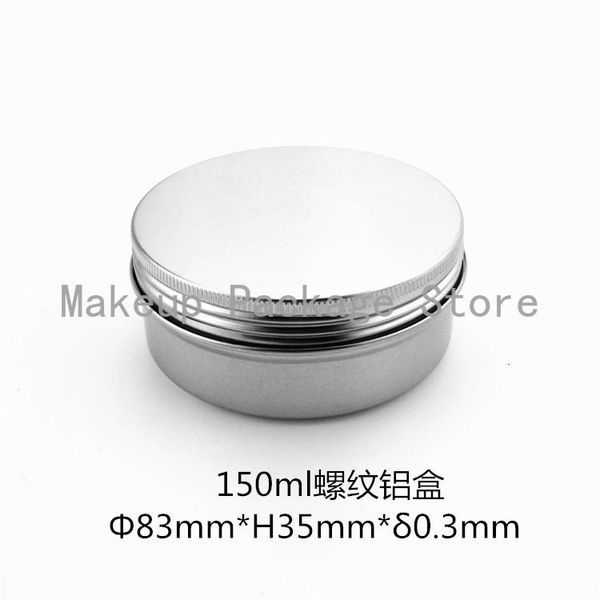 

storage bottles & jars 150g refillable box empty round aluminum metal tin bottle with lids 150ml cosmetic cream diy seal 83*35mm jar