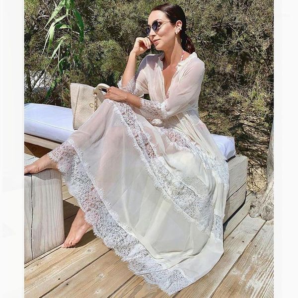 

swimsuit cover up beach dresses for the pareos de playa mujer swimwear ups plus size wear coverups women1, White;black