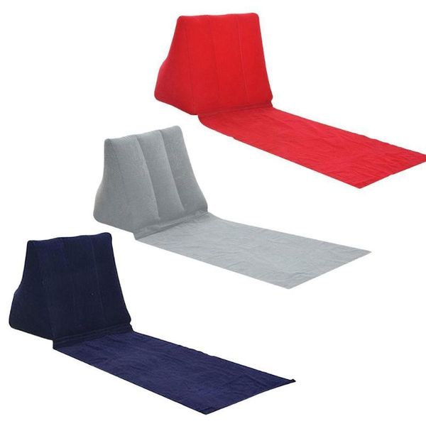 

inflatable pvc camping mat foldable beach long body waist support mattress soft triangle cushion outdoor pads