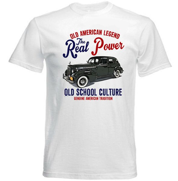 

vintage american car packard 120 club sedan - new cotton t-shirt, White;black
