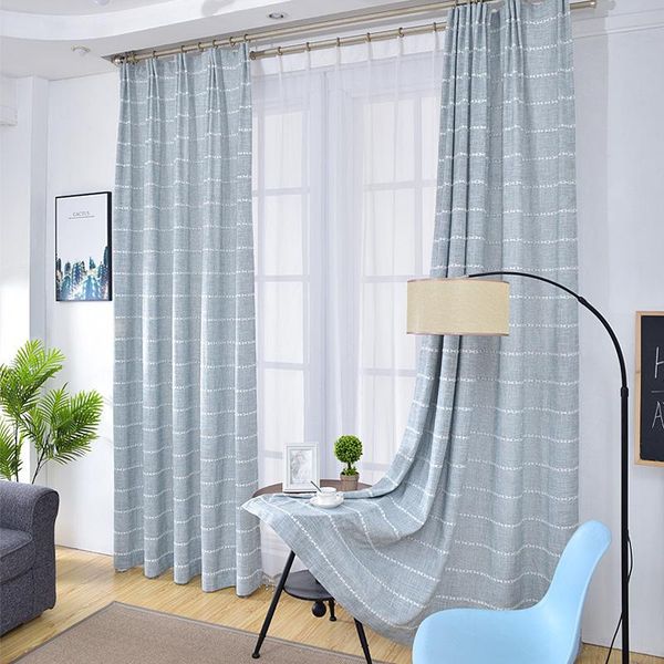 

fresh and simple modern jacquard pure color cotton linen semi-shading curtains for living room bedroom dining curtain & drapes