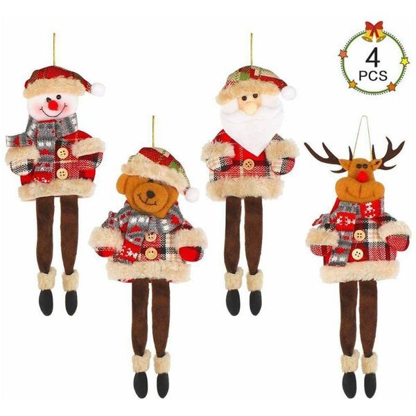 

christmas decorations 4pcs hanging ornament santa claus snowman doll xmas tree decor gift decoration 2021 year home