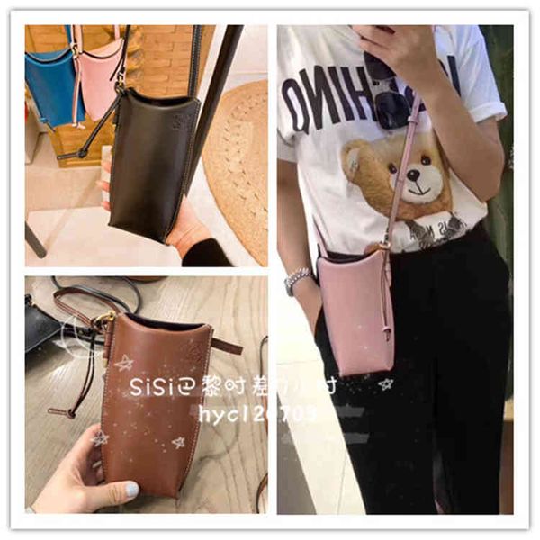 

handbag hookloewe / luo yiwei women's classic gate pocket calfskin mobile phone zero wallet one shoulder messenger bagluggage tag