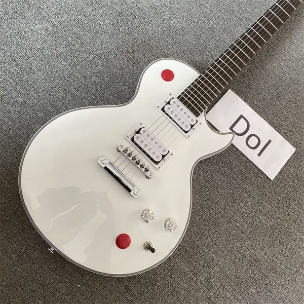 

white electric guitar, rosewood fingerboard, lock string tuner, , high quality