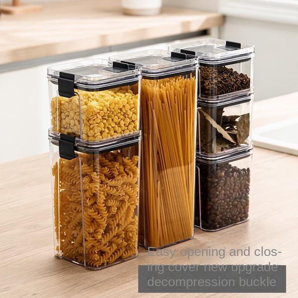 

storage bottles & jars sealed grain kitchen receive food grade transparent plastic box of dry tea tank