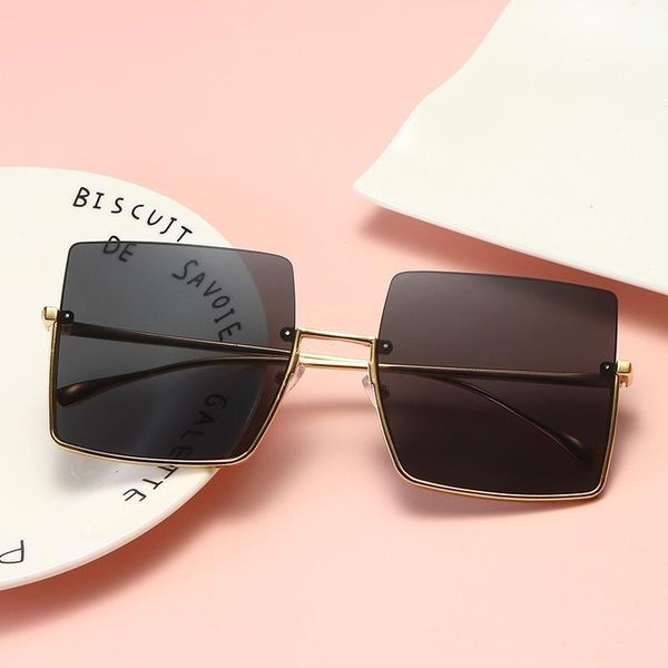 

sunglasses abay large square women elegant trendy fashion metal eyewear female camping hiking street shooting retro uv400 gafas, White;black