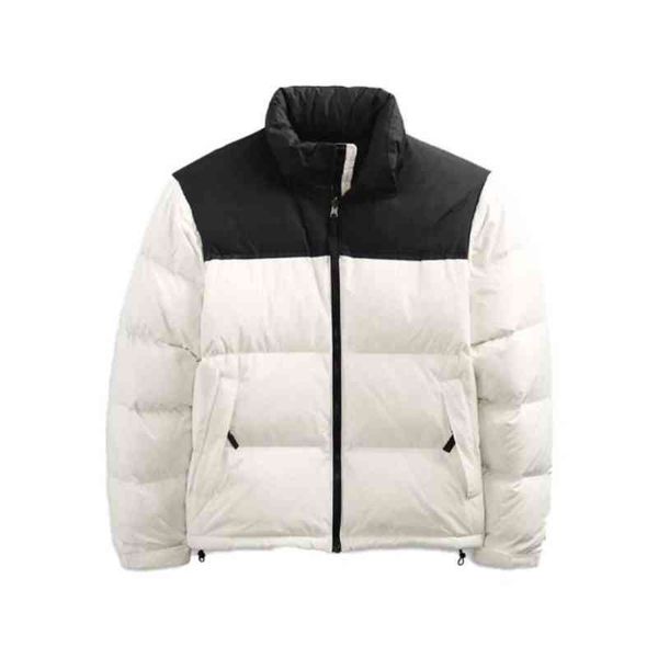

men women down et 1996 retro nuptse warm stand collar zipper winter coat, Black