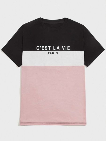 

romwe guys colorblock graphic tee r6pt#, White;black