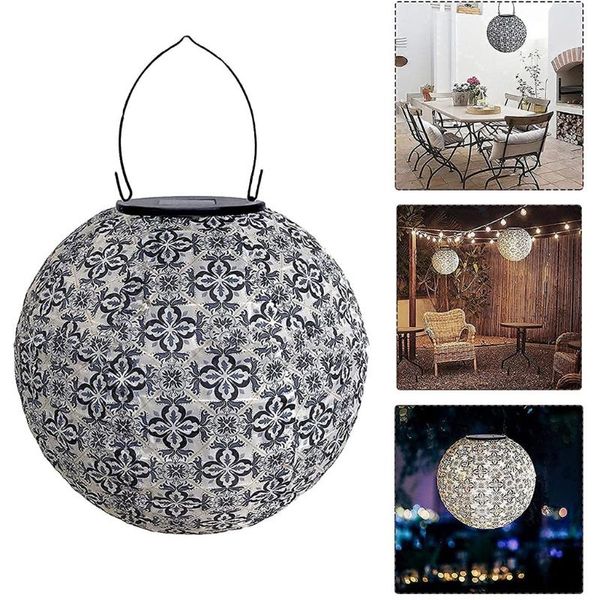 

solar lamps l74d outdoor garden lantern led round ball shape waterproof hanging for patio yard church decors