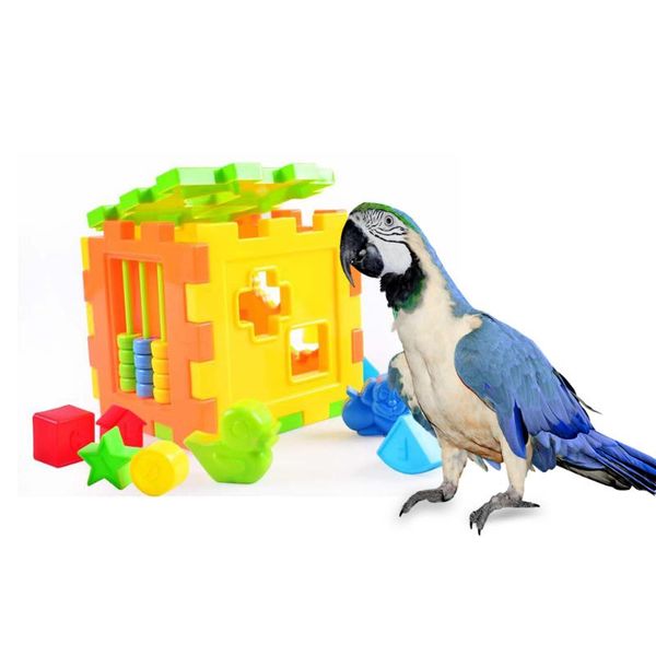 

pets training development toys parrot diy bird toy puzzle building block intelligence part accessories kennels & pens