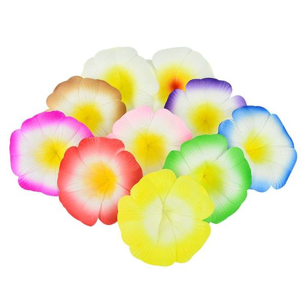 

10pcs/lot 7.5cm plumeria hawaiian pe foam frangipani artificial flower diy for wedding party decoration fake egg flowers heads decorative &