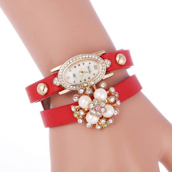 

wristwatches 2021 listing fashion women crystal rhinestone watch leather bracelet quartz luxury accessories, Slivery;brown