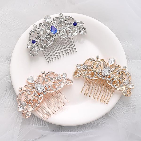 

hair clips & barrettes korean children's crown princess lovely girl rhinestone birthday accessories comb hairpin jewelry, Golden;silver