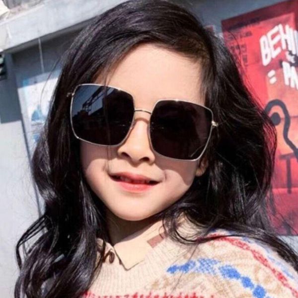 

sunglasses metal square children dazzling cute radiation protection uv400 sport sun glasses for baby girls boys glass, Blue