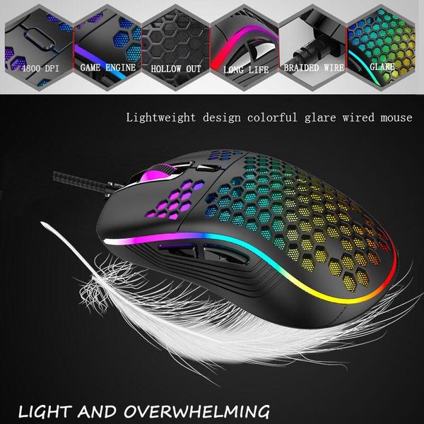 

mice product d110 colorful lightweight wired gaming mouse 4800 dpi 6 button usb interface professional
