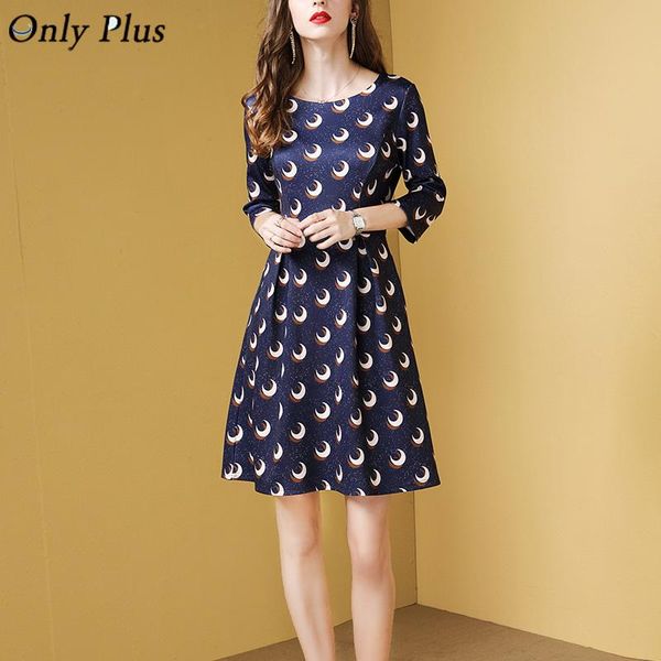

only plus moon printed party mini dress for women vintage boho spring a-line dresses holiday mesh casual female vestidos, Black;gray