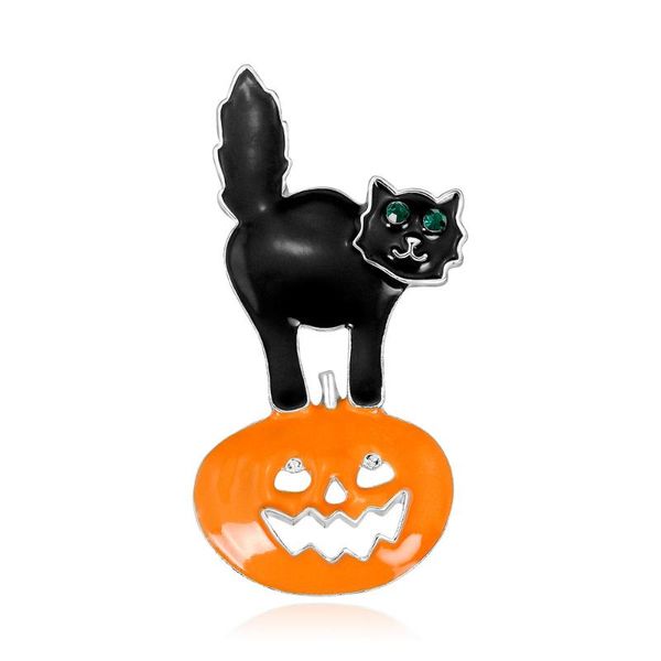 

pins, brooches 2021 pumpkin cat brooch halloween jewelry with enamel pin horror punk badge for women, Gray