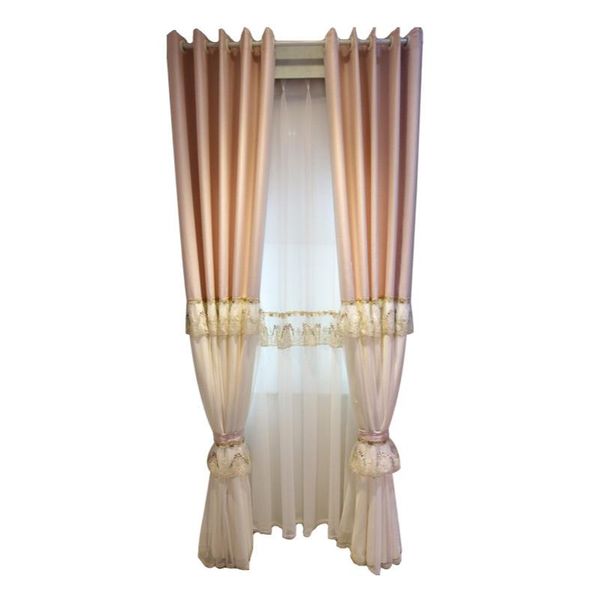 

curtain & drapes custom warm korean pastoral princess style pink lace girl bedroom room window shade customization