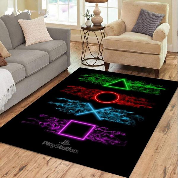

carpets playstation gamer carpet for living room rugs cartoon game playing floor mat bath black anime area rug teenager bedroom decor