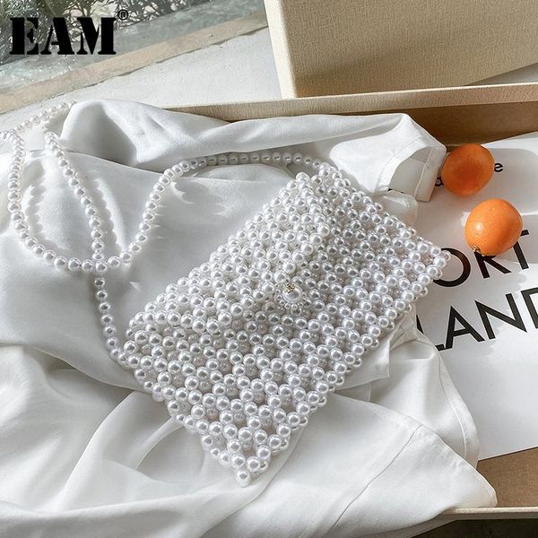 

cross body [eam] women summer small beading hollow out pearl chains personality all-match crossbody shoulder bag fashion 2021 18a2781
