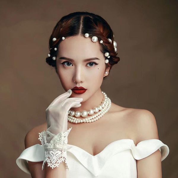 

hair clips & barrettes handmade simple gold bridal hairpins tiaras women pins stunning pearls head jewelry wedding accessoriy tocados para e, Golden;silver