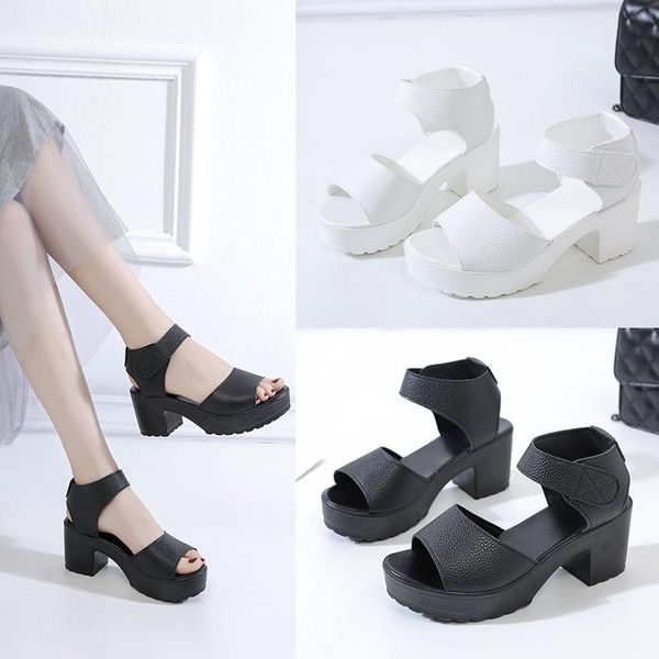 

sandals thick-soled ladies summer style roman shoes fashion lightweight beach casual women's gladiator, Black