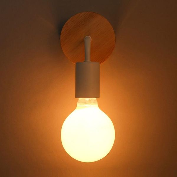 

lamp holders & bases wood wall light industrial decor retro sconce bedside e27 110v 220