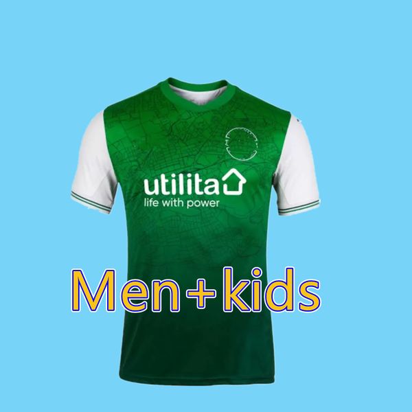 

2021 2022 hibernian fc soccer jerseys home doidge boyle nisbet magennis men kids kits football shirts hanlon mcginn newell hallberg gullan, Black;yellow