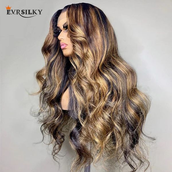 

body wave lace front wig brazil colored human hair wig womens honey blonde high gloss no glue lace hd transparent, Black