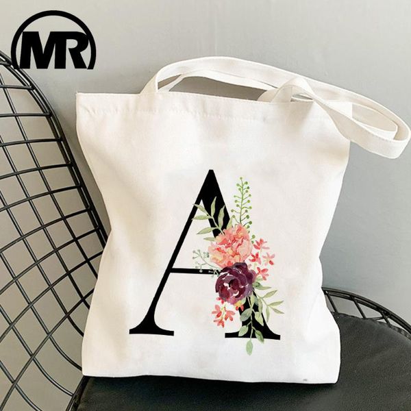 

evening bags markroyal flower letter shoulder canvas tote large capacity shopping bag women messenger handbag drop