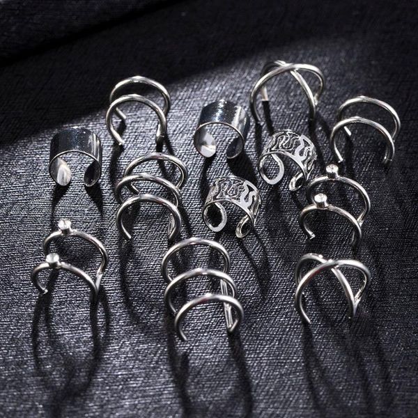 

cluster rings metal cold wind zircon women ring multi style set adjustable opening fashion jewelry classic anniversary accessories, Golden;silver