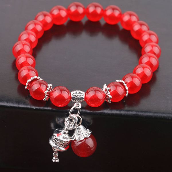 

natural red agate bracelet girl couple japan and south korea diamond ring fashion accessories friend hand string gift, Black