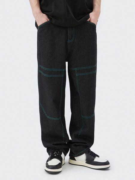 

men titching straight leg jeans x6tv#, Blue