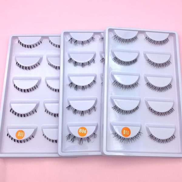 

false eyelashes mikiwi 5 pairs pack 100% handmade lower clear band bottom lashes different styles under messy dense soft
